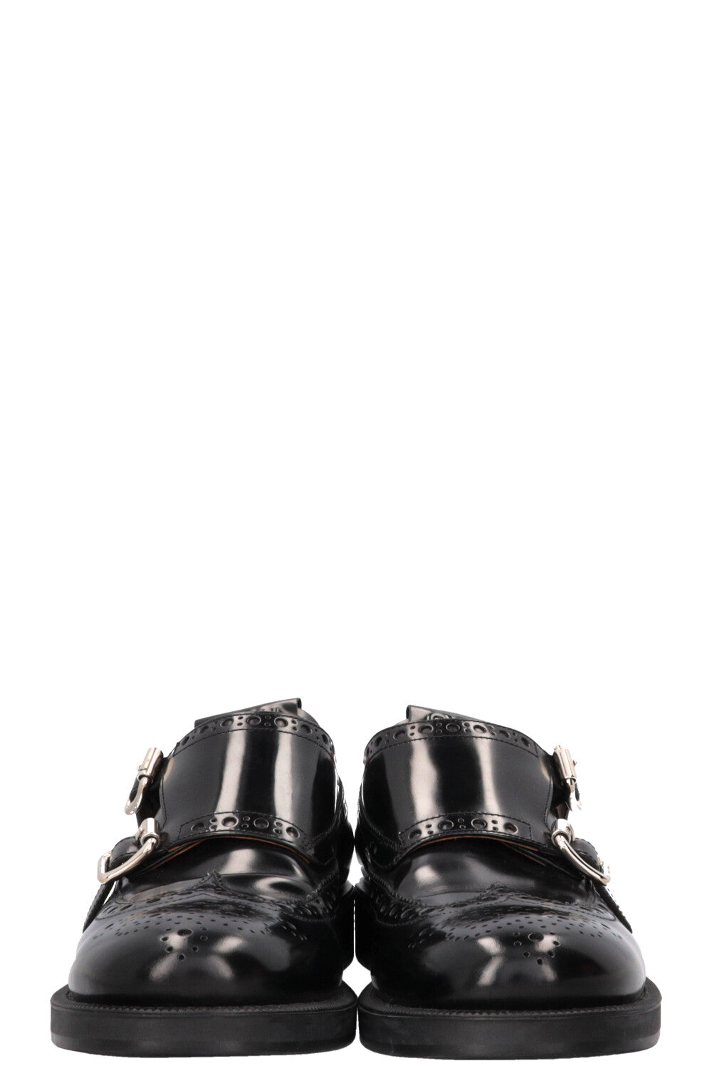MIU MIU x Churchs Monk Strap Shoes Patent Leather Black
