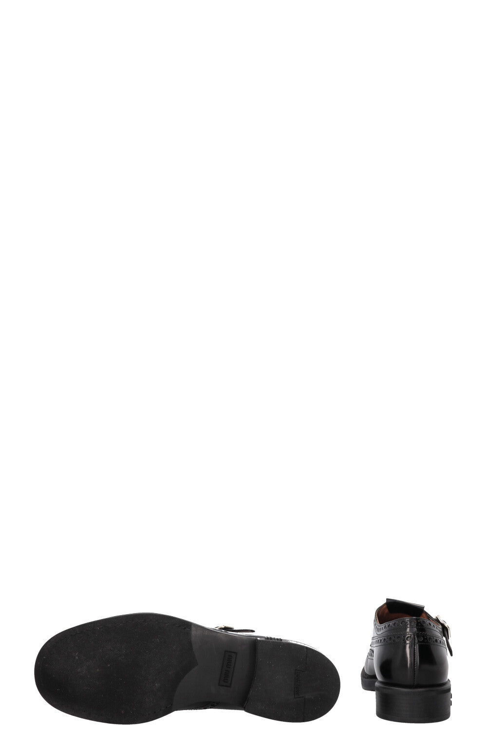 MIU MIU x Churchs Monk Strap Shoes Patent Leather Black