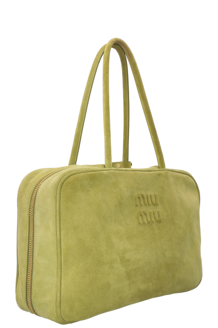 MIU MIU Beau Bag Large Suede Lime