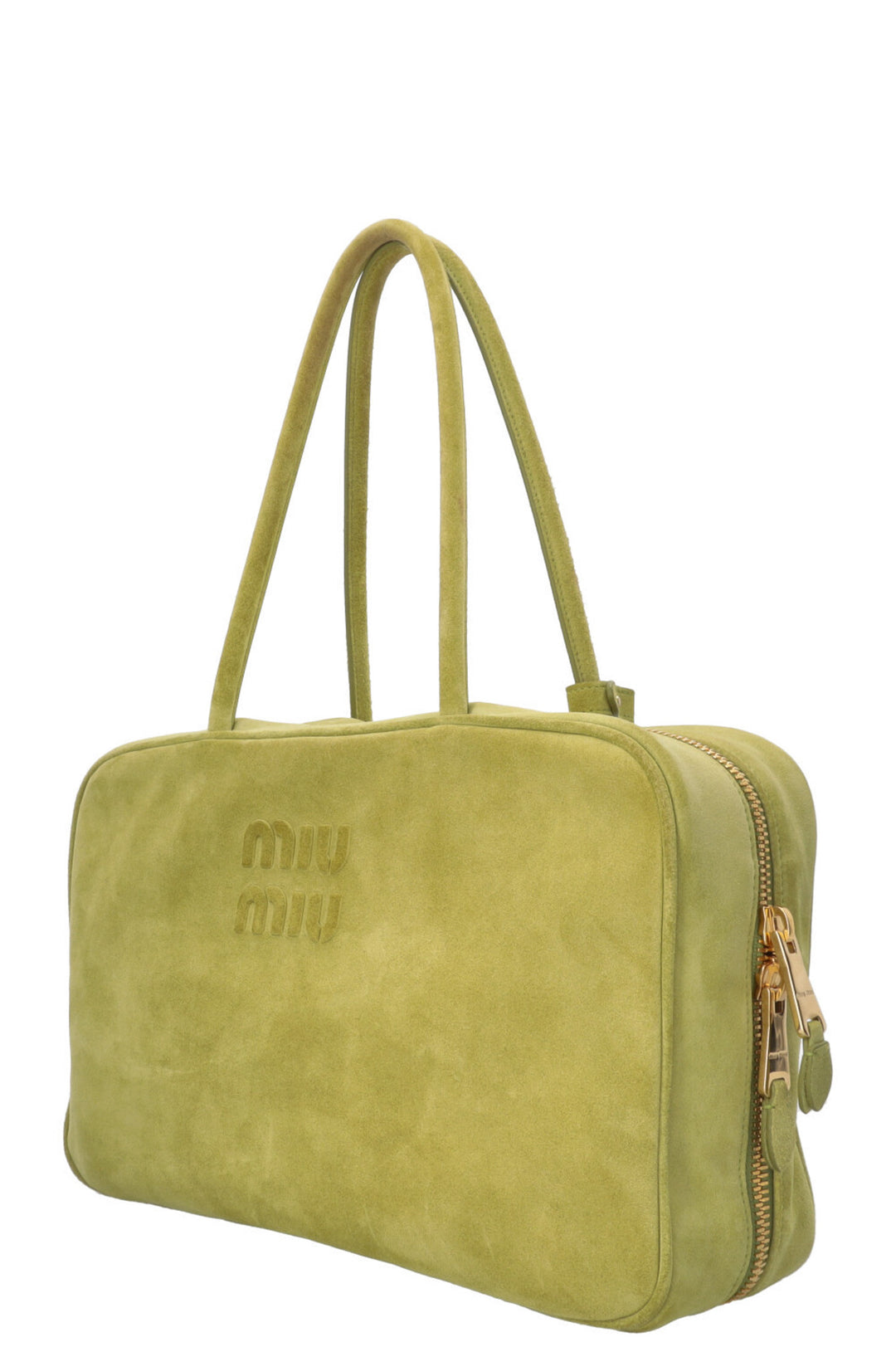MIU MIU Beau Bag Large Suede Lime