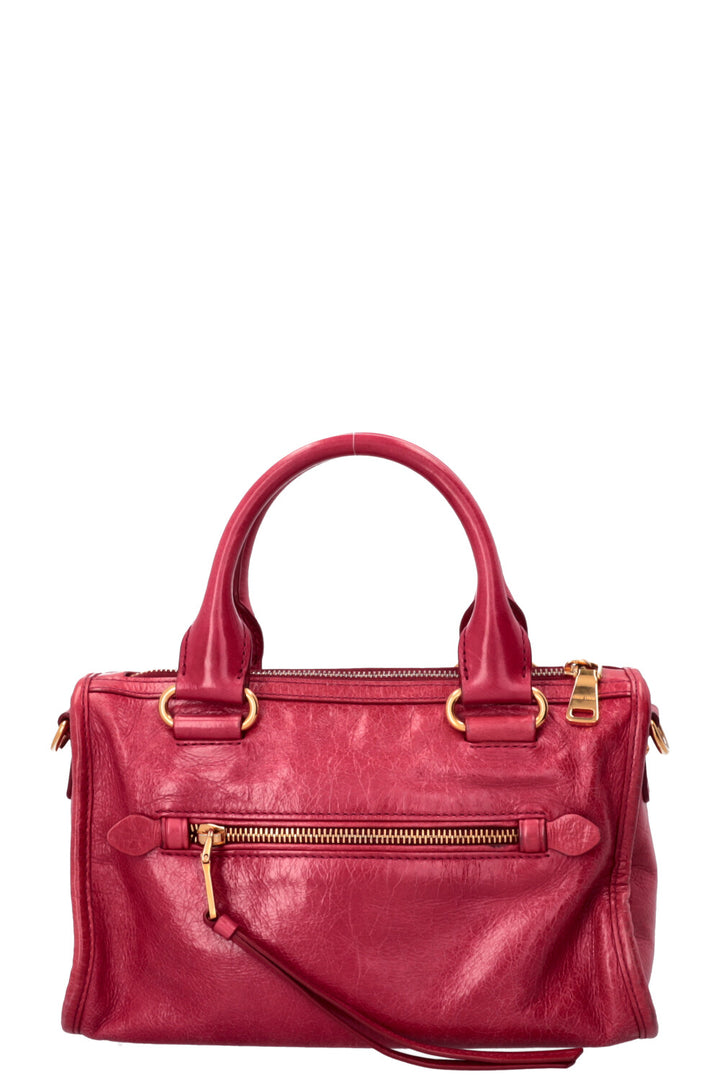 MIU MIU Vitello Shine Satchel Bag Calfskin Red