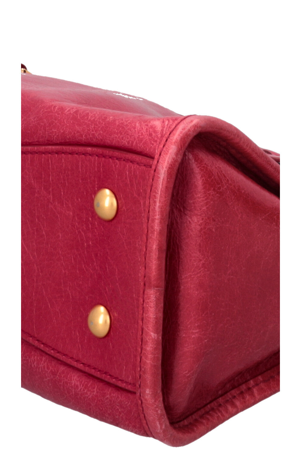 MIU MIU Vitello Shine Satchel Bag Calfskin Red