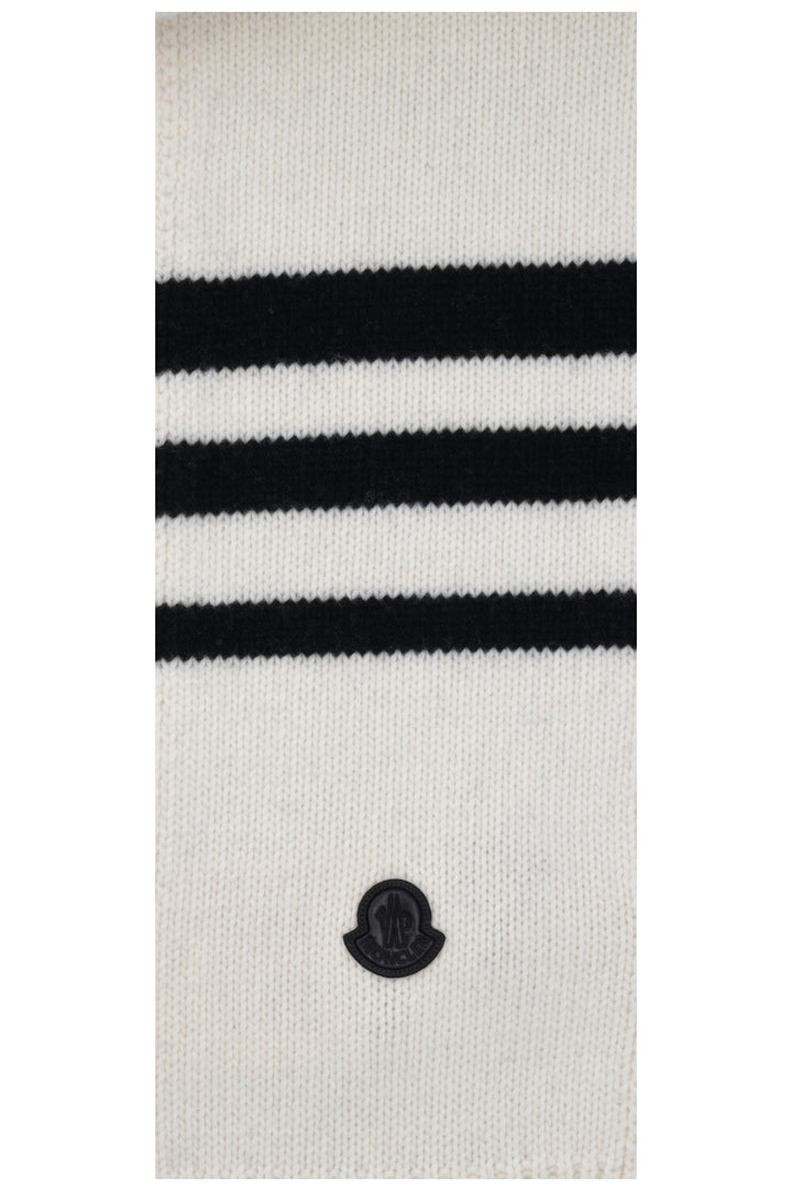 Écharpe rayée MONCLER en laine blanche