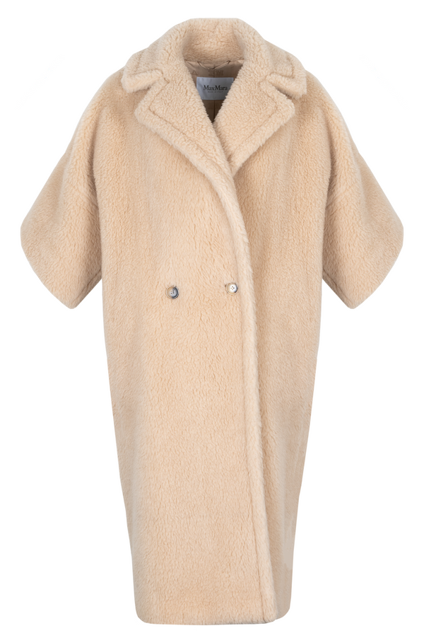 MAX MARA Short Sleeve Teddy Coat Beige