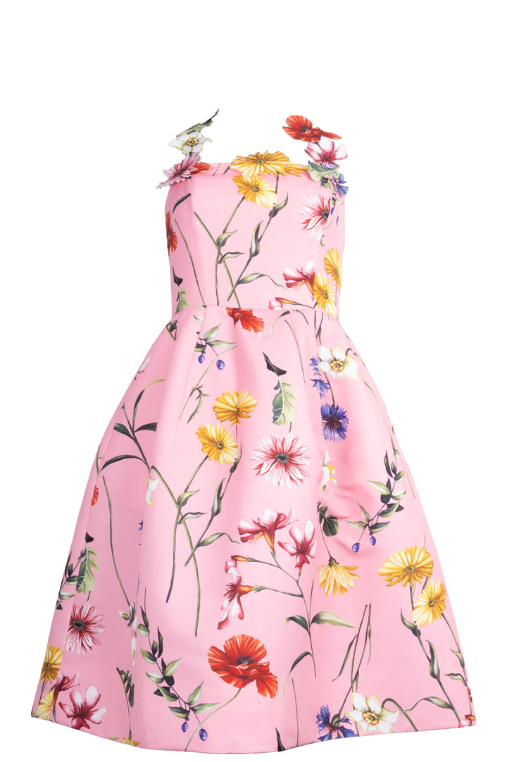 OSCAR DE LA RENTA Flower Dress Pink