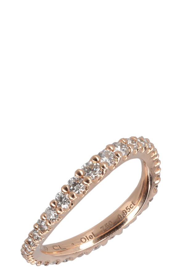 OLE LYNGGAARD Love Bands Ring Rose Gold Diamonds