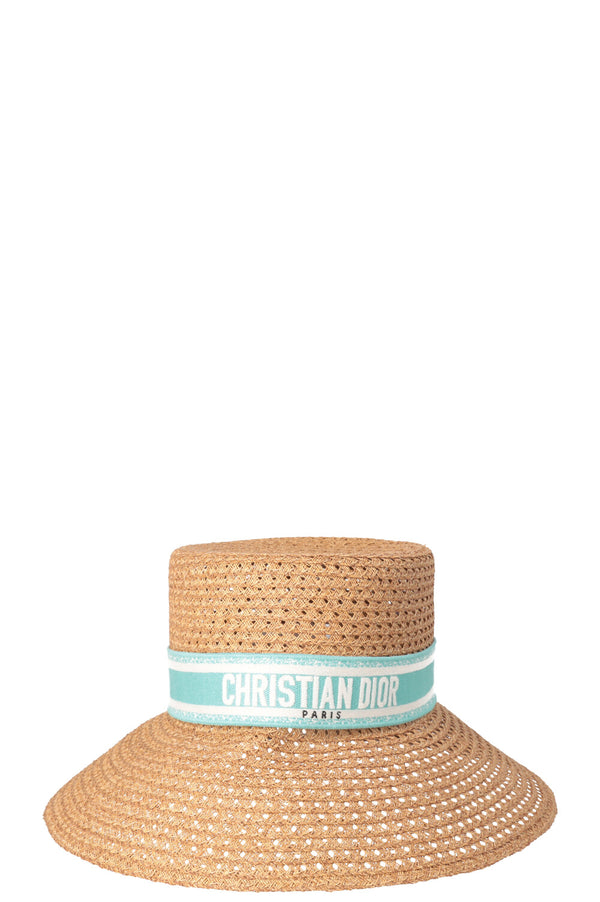 Chapeau CHRISTIAN DIOR D-Bobby à larges bordures turquoise