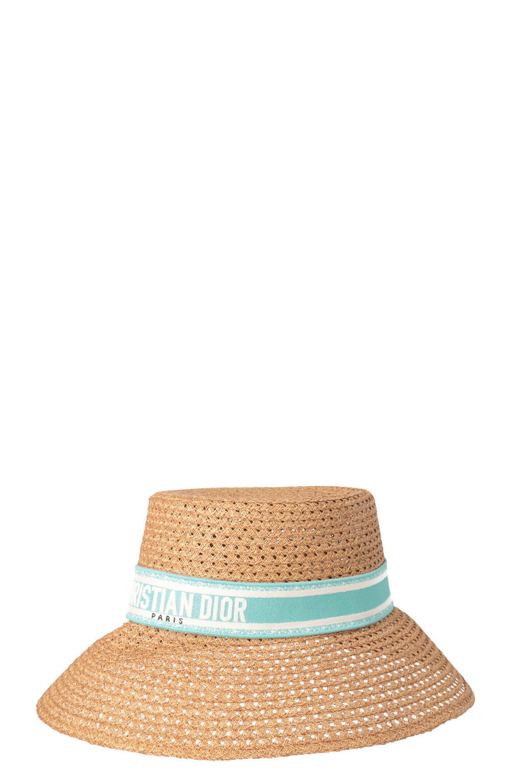 CHRISTIAN DIOR D-Bobby Large Trim Hat Turquoise