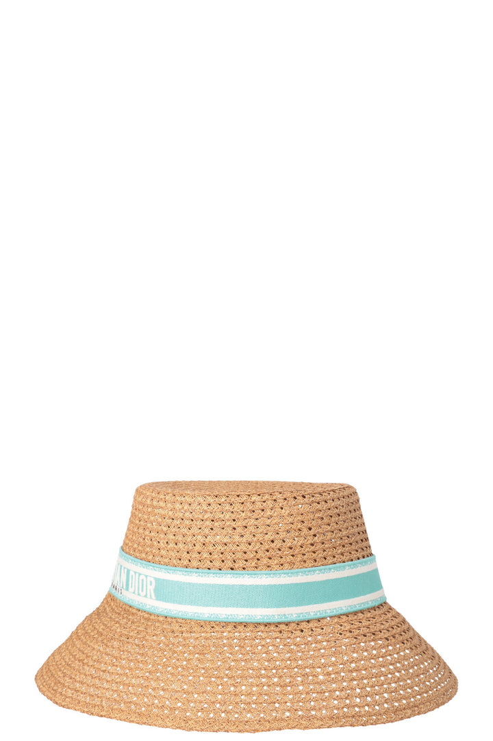 CHRISTIAN DIOR D-Bobby Large Trim Hat Turquoise