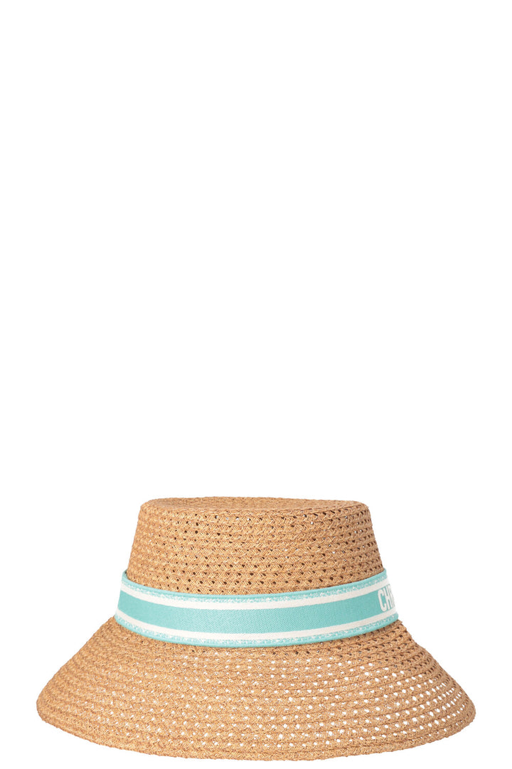 CHRISTIAN DIOR D-Bobby Large Trim Hat Turquoise