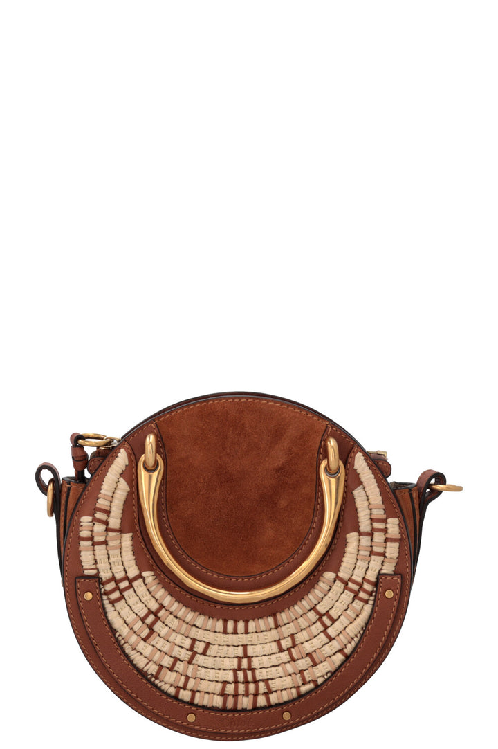 CHLOÉ Pixie Crossbody Raffia Bag Brown