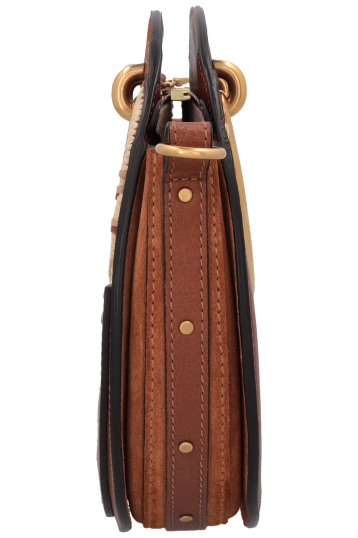 CHLOÉ Pixie Crossbody Raffia Bag Brown