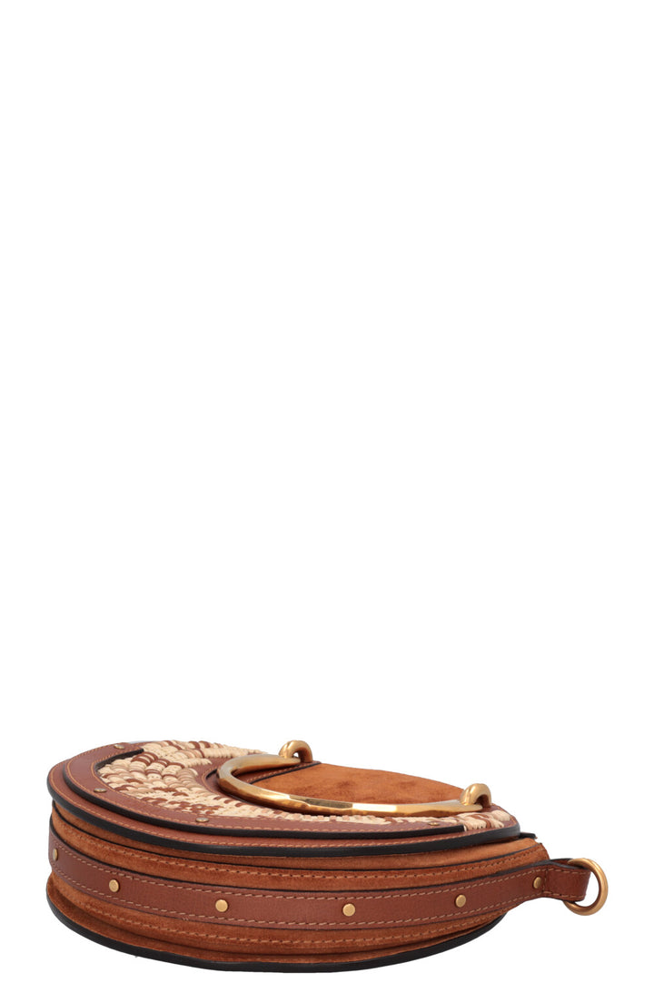 CHLOÉ Pixie Crossbody Raffia Bag Brown