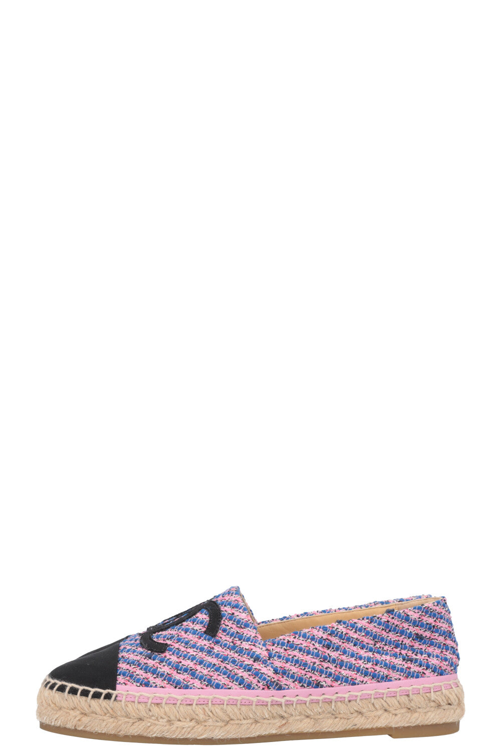 CHANEL Tweed CC Espadrilles Pink Blue