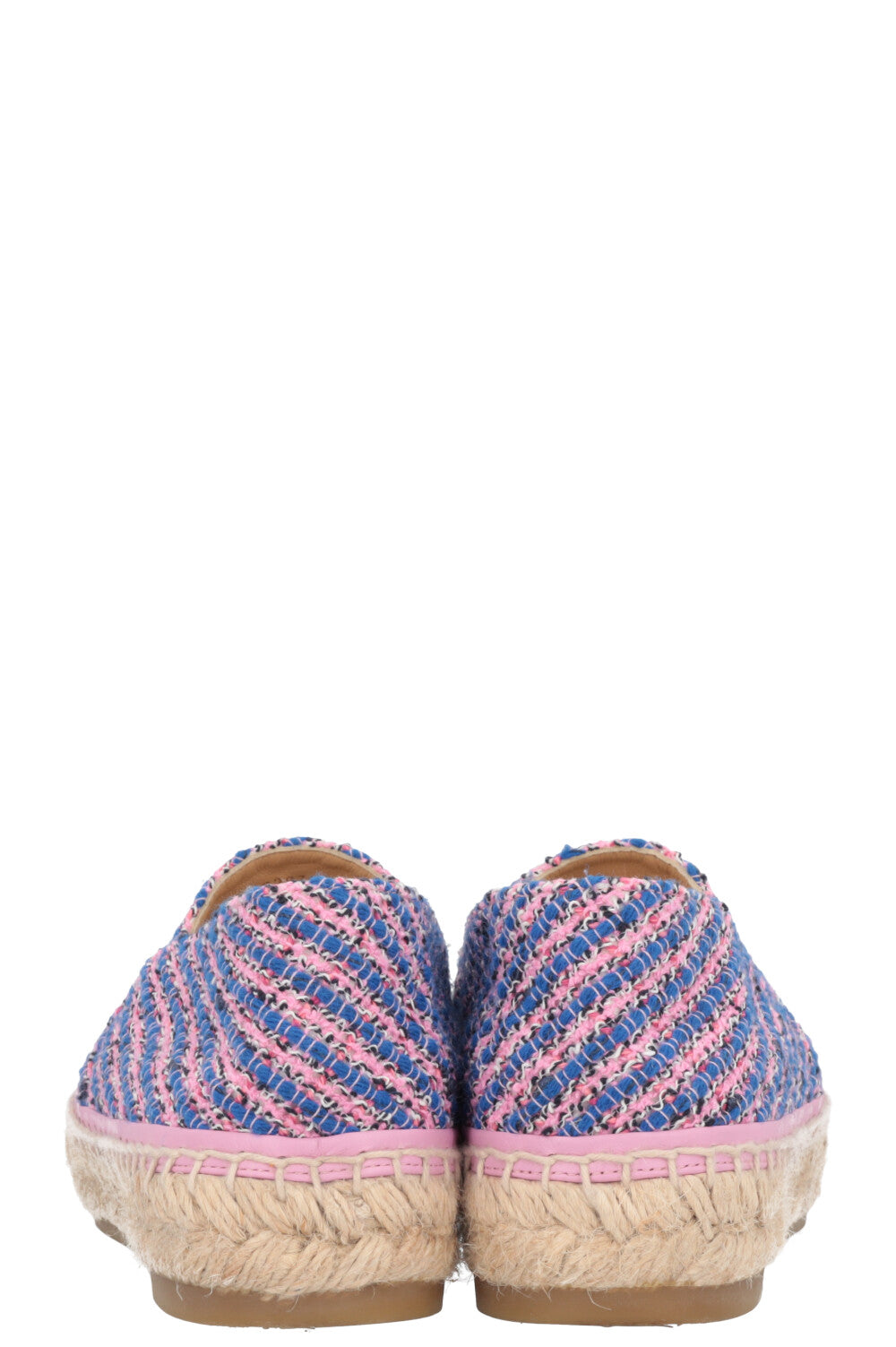 CHANEL Tweed CC Espadrilles Pink Blue