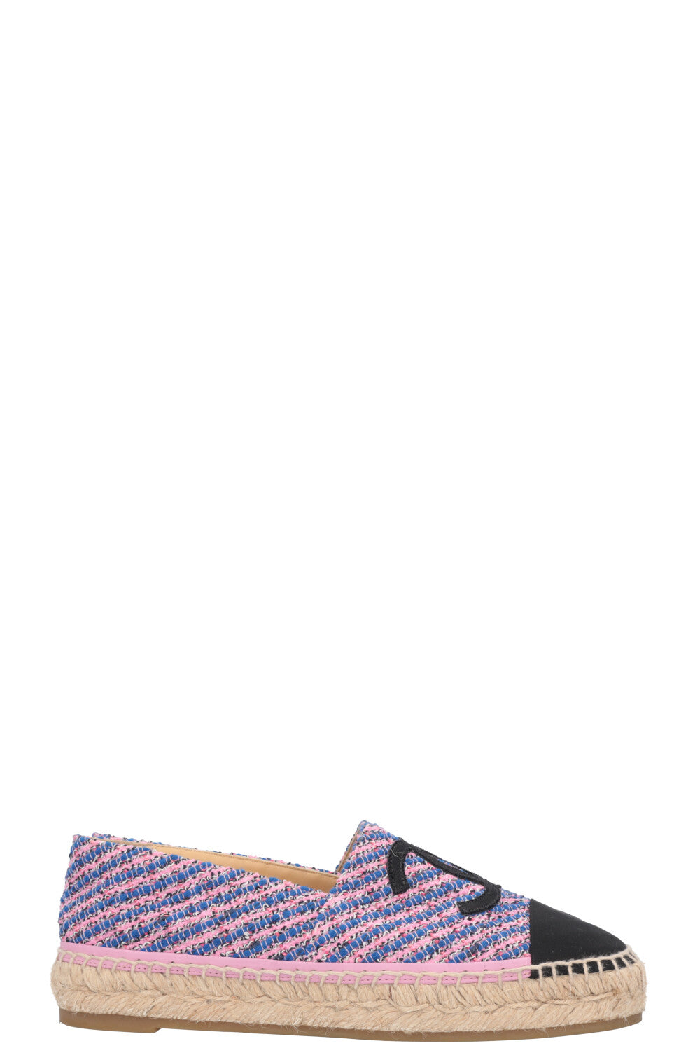 CHANEL Tweed CC Espadrilles Pink Blue