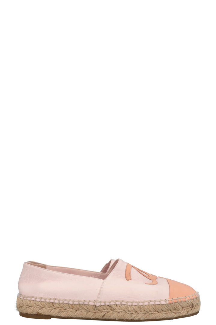 CHANEL CC Espadrilles Leather Light Pink