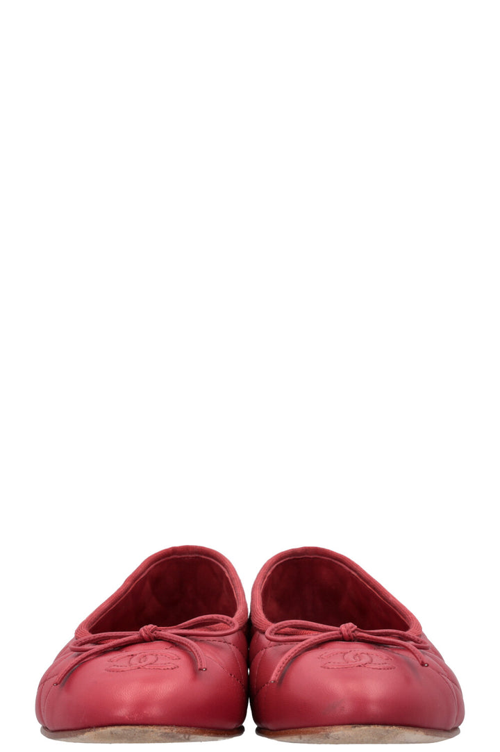 CHANEL Classic CC Ballet Flat Red