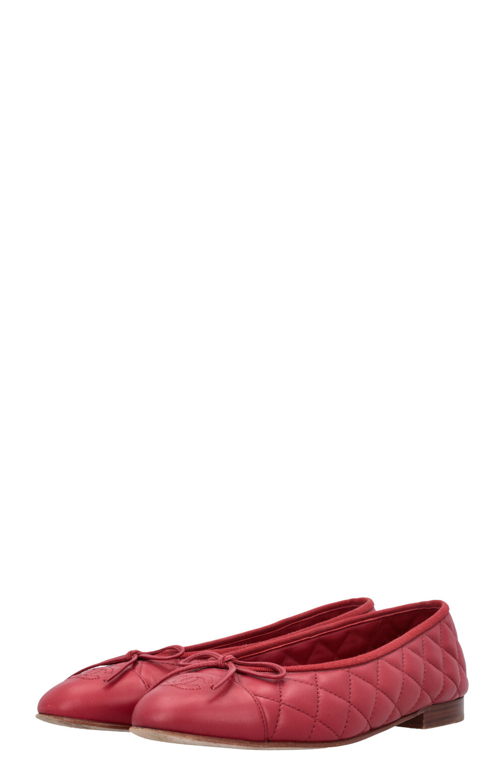 CHANEL Classic CC Ballet Flat Red