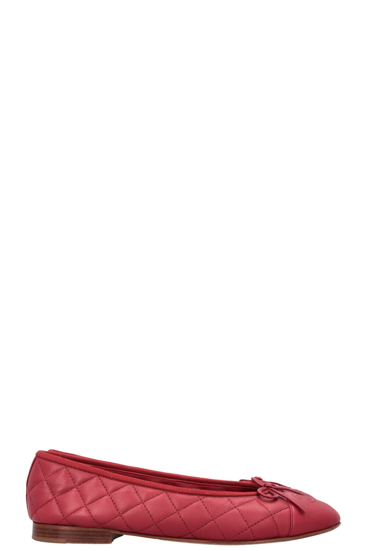 CHANEL Classic CC Ballet Flat Red