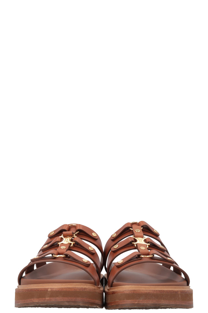 CELINE Tippi Mules Brown Leather