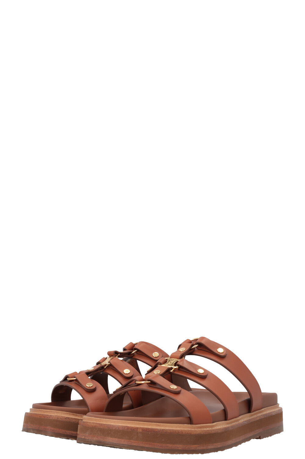 CELINE Tippi Mules Brown Leather