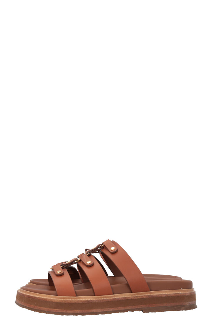 CELINE Tippi Mules Brown Leather
