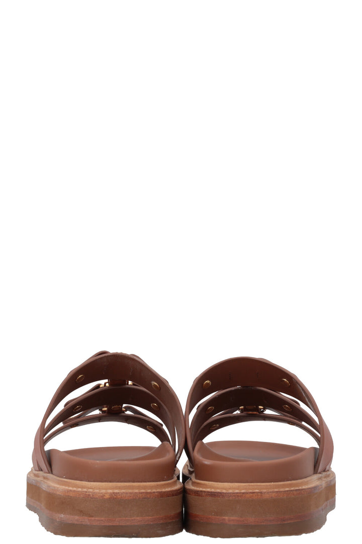 CELINE Tippi Mules Brown Leather