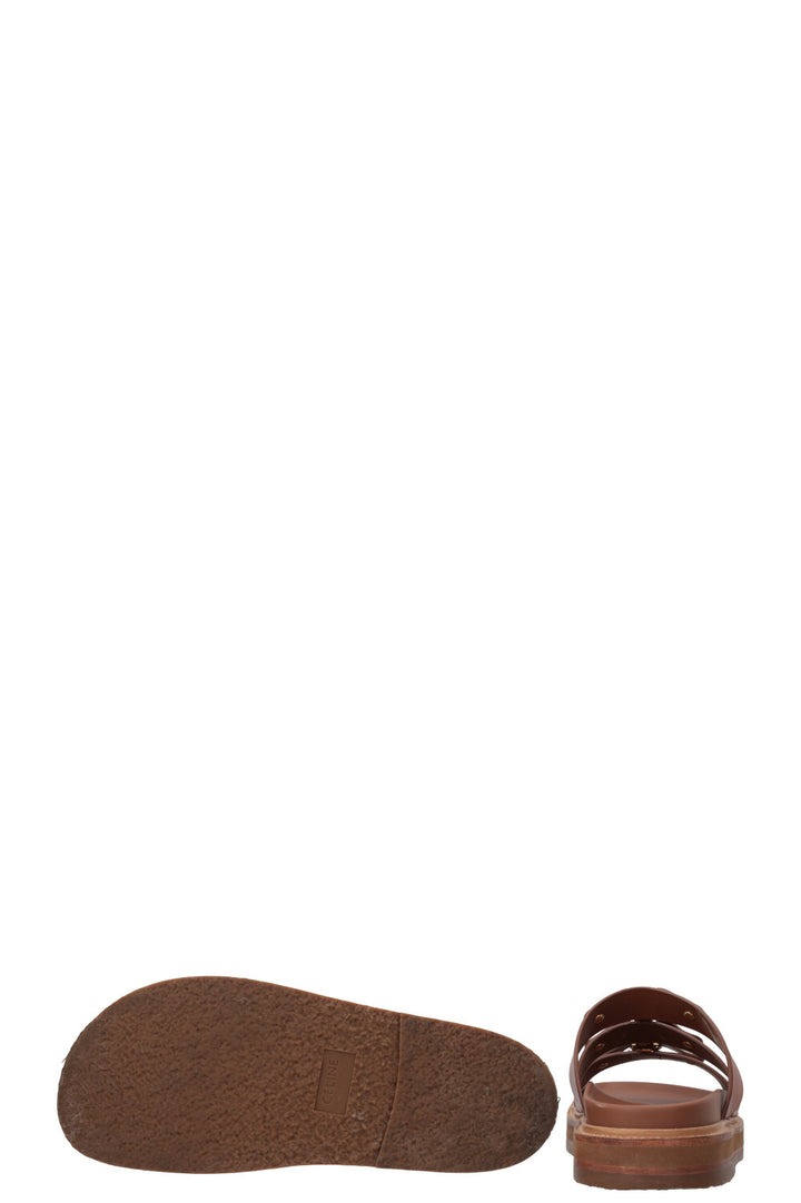 CELINE Tippi Mules Brown Leather