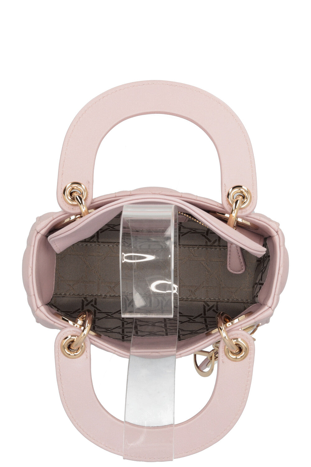 CHRISTIAN DIOR Cannage Mini Lady Dior Cuir Rose