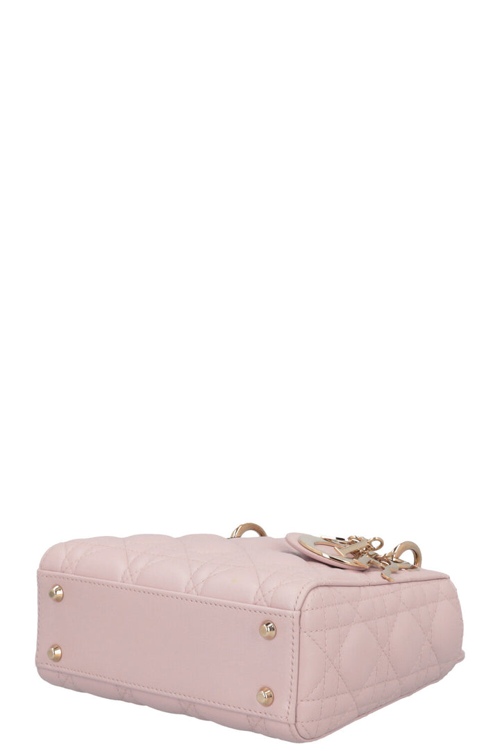 CHRISTIAN DIOR Cannage Mini Lady Dior Cuir Rose