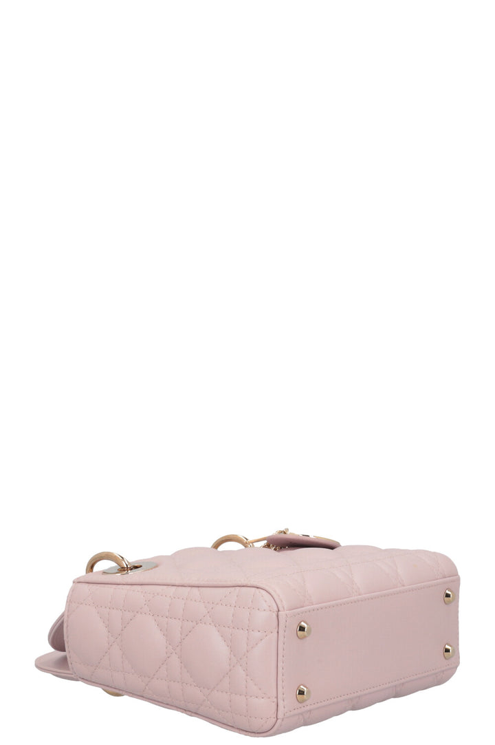 CHRISTIAN DIOR Cannage Mini Lady Dior Cuir Rose