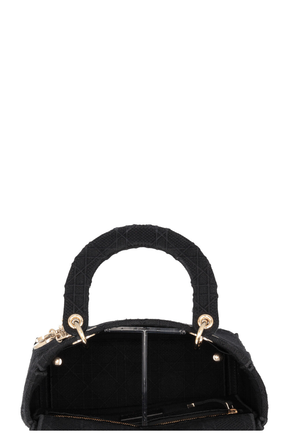 CHRISTIAN DIOR Medium Lady Dior D-Lite Canvas Black