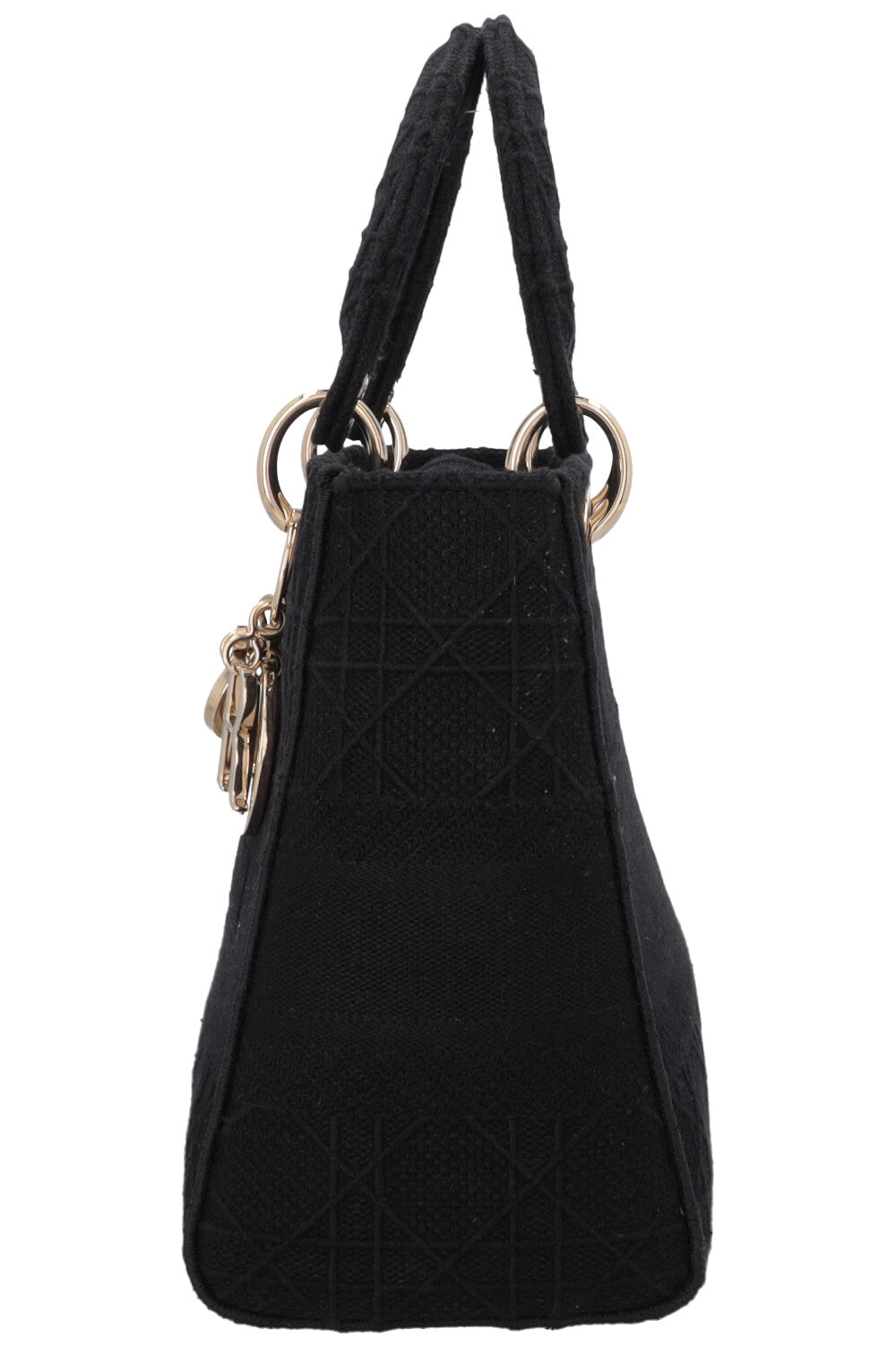 CHRISTIAN DIOR Medium Lady Dior D-Lite Canvas Black