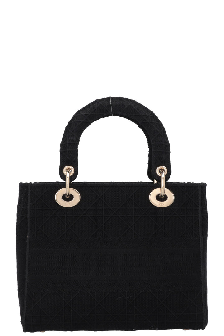 CHRISTIAN DIOR Medium Lady Dior D-Lite Canvas Black