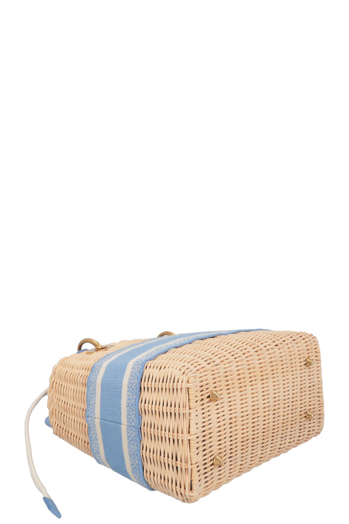 CHRISTIAN DIOR Dioriviera Medium Lady Dior Bag Blue Beige