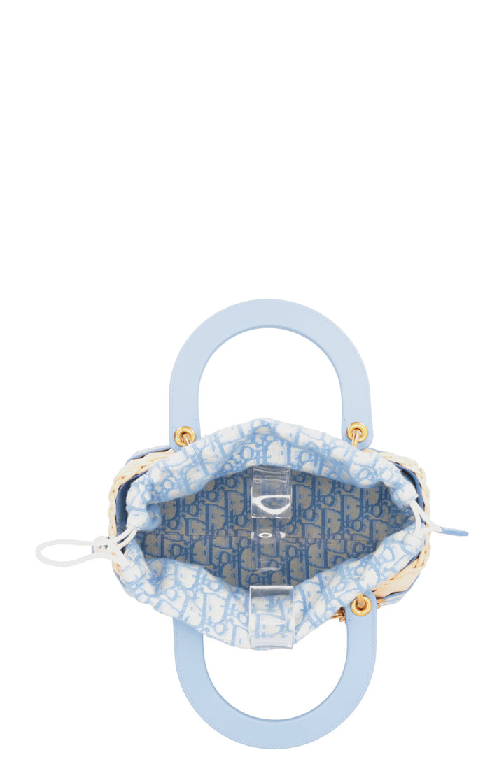 CHRISTIAN DIOR Dioriviera Medium Lady Dior Bag Blue Beige