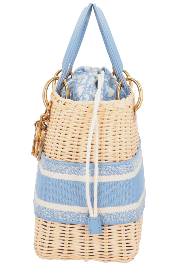 CHRISTIAN DIOR Dioriviera Medium Lady Dior Bag Blue Beige