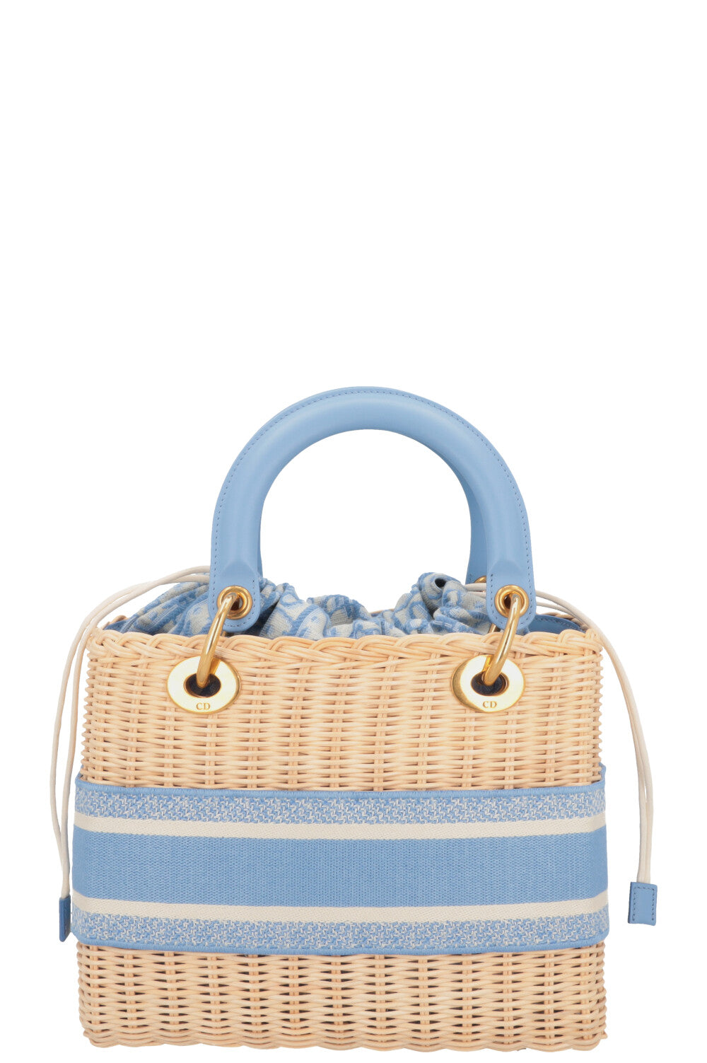CHRISTIAN DIOR Dioriviera Medium Lady Dior Bag Blue Beige