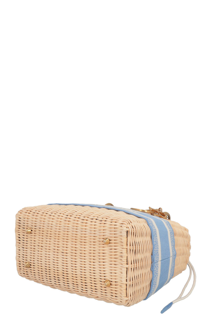 CHRISTIAN DIOR Dioriviera Medium Lady Dior Bag Blue Beige