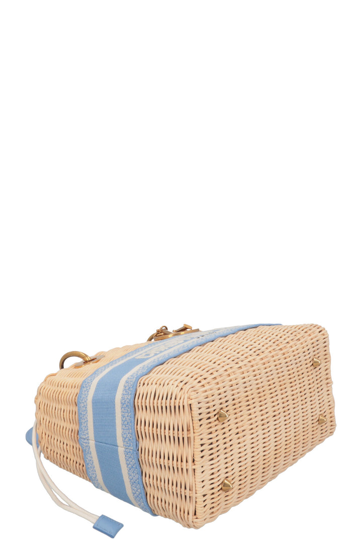 CHRISTIAN DIOR Dioriviera Medium Lady Dior Bag Blue Beige