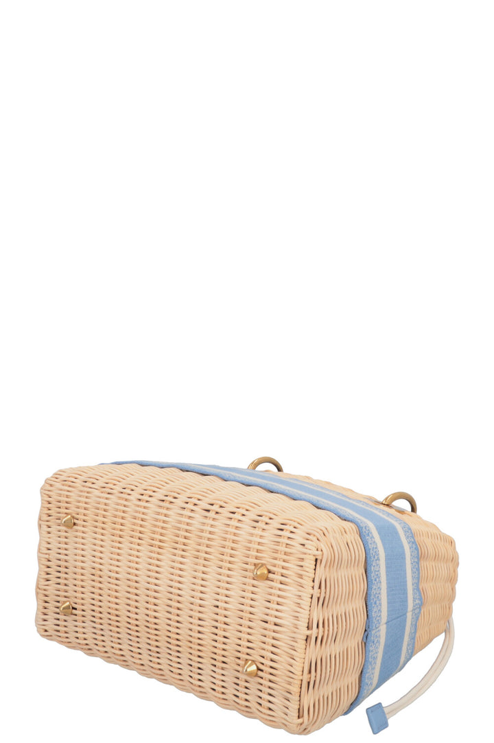CHRISTIAN DIOR Dioriviera Medium Lady Dior Bag Blue Beige