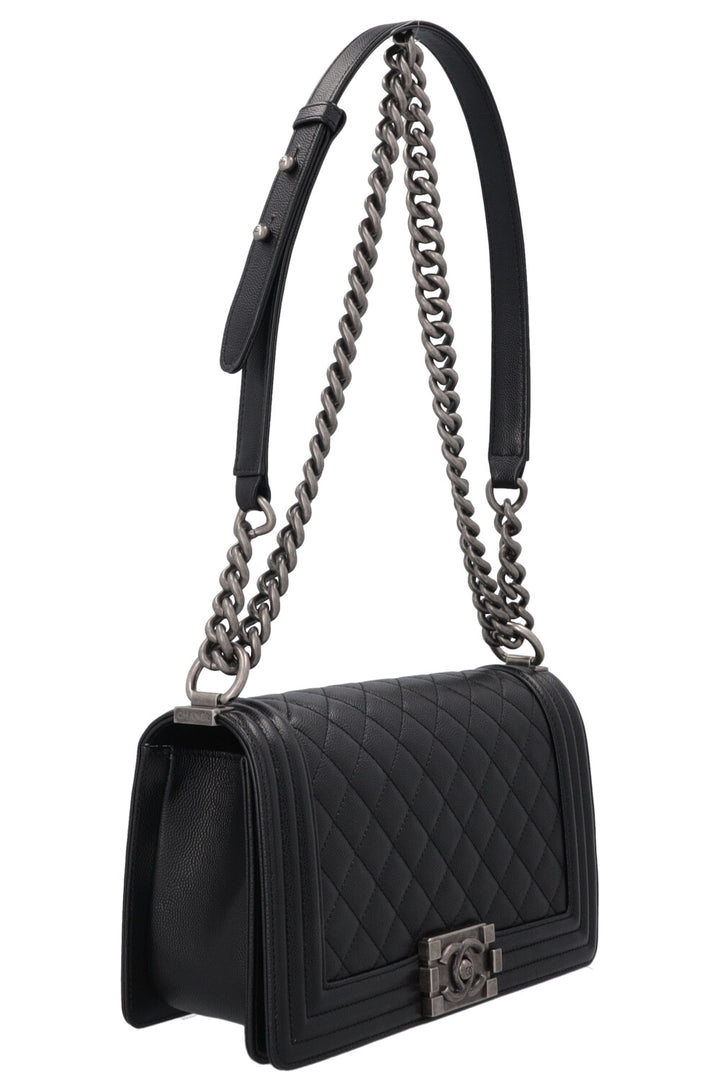 CHANEL Medium Boy Bag Black Caviar