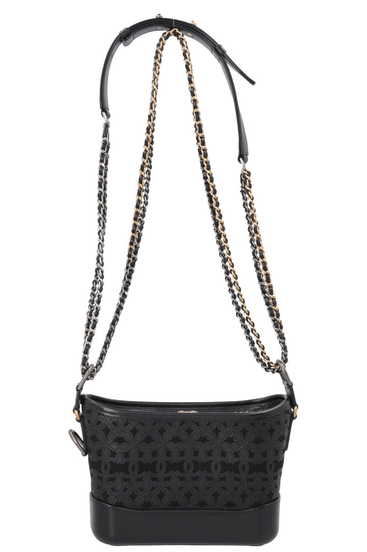 CHANEL 2019 Embroidered Small Gabrielle Black