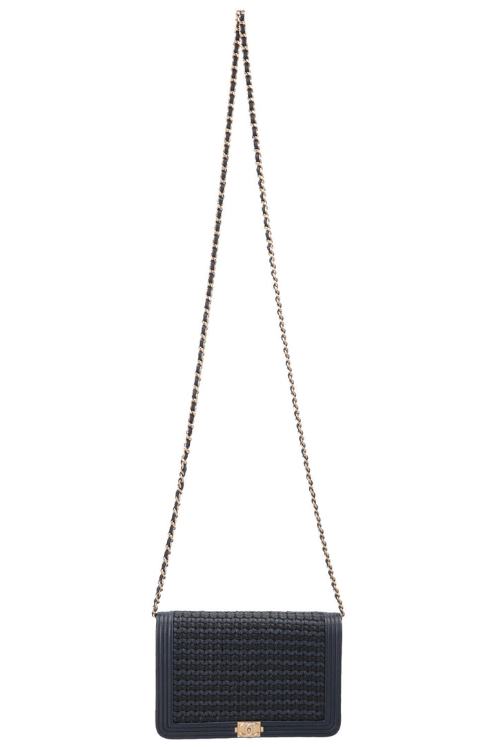 CHANEL Crocheted WOC Navy Black