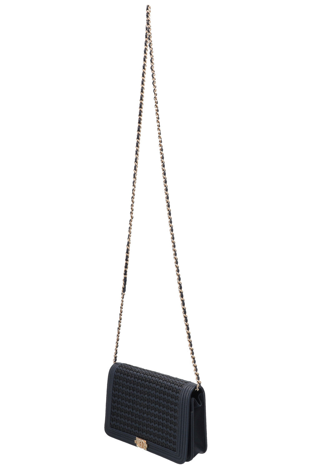 CHANEL Crocheted WOC Navy Black