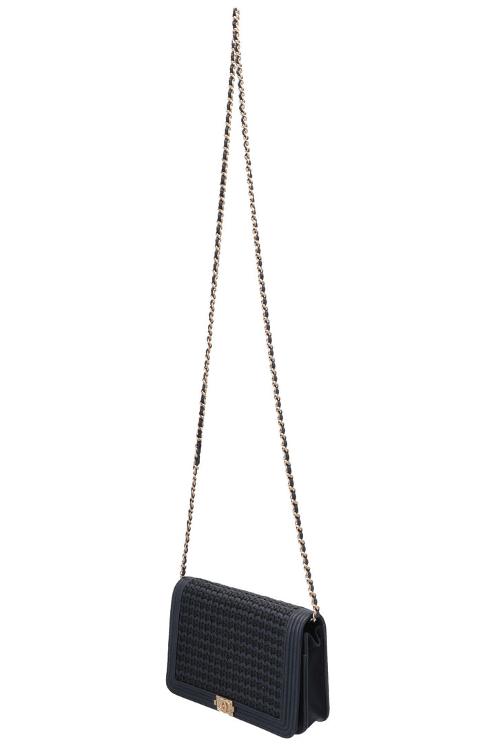 CHANEL Crocheted WOC Navy Black