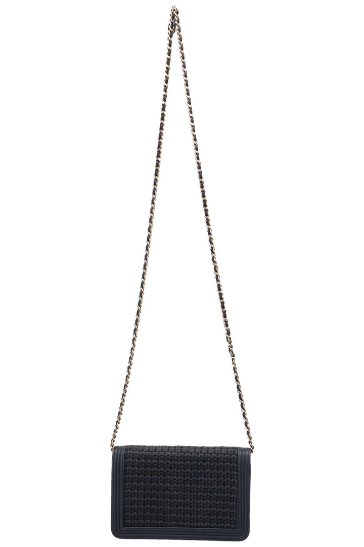 CHANEL Crocheted WOC Navy Black