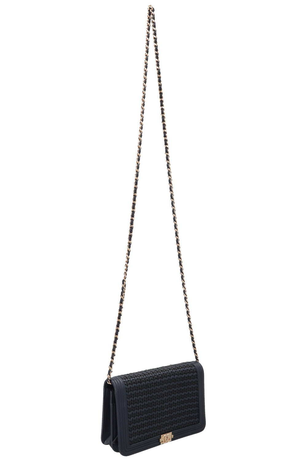 CHANEL Crocheted WOC Navy Black