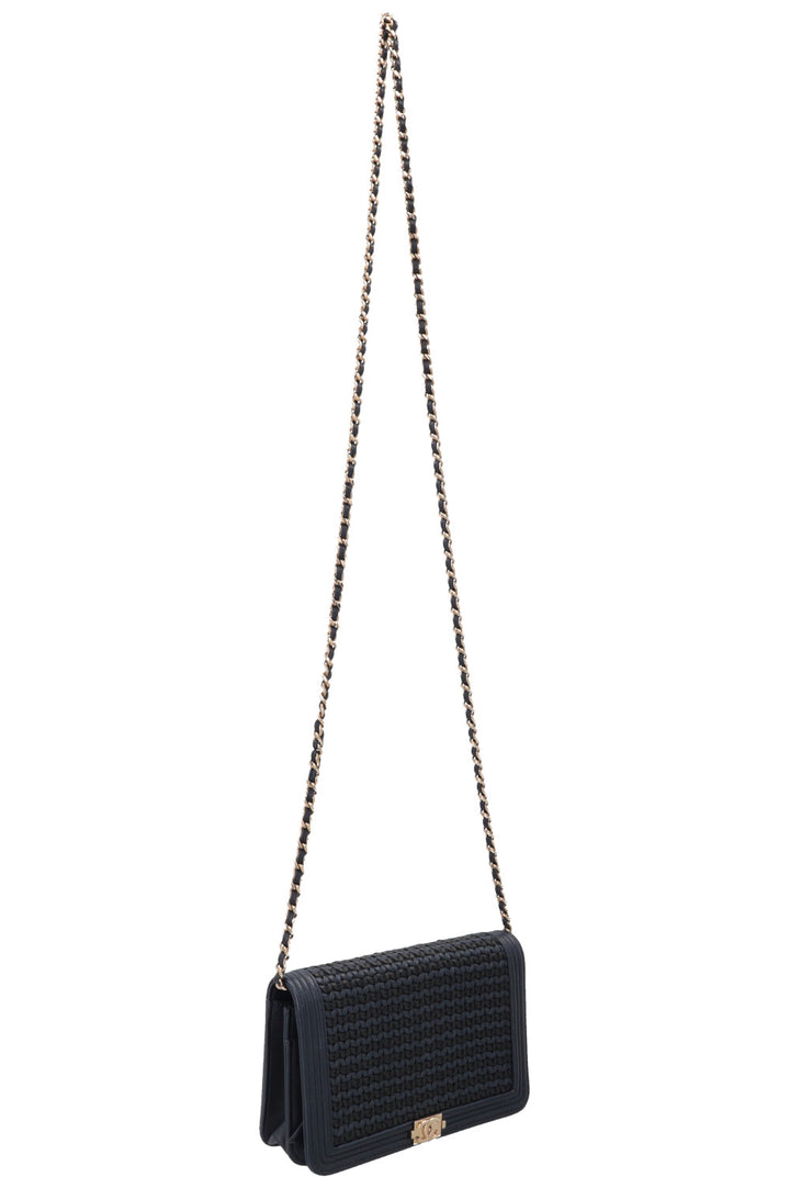 CHANEL Crocheted WOC Navy Black